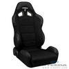 Black Cloth Wide Racing Seat - Pair